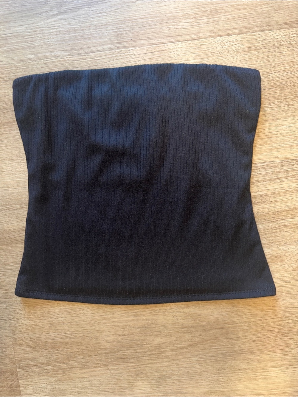 Evereve Black Ribbed Strapless Tube Top